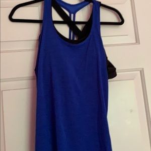 Athleta blue tank with built in sports bra